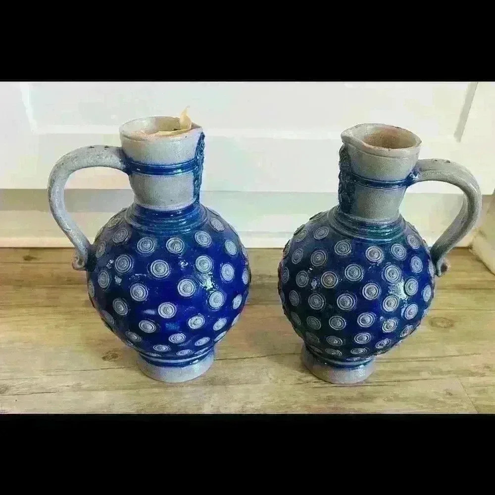 Rare German Westerwald Glaze Stoneware Enghalskanne Jug 17th Century - Picture 3 of 5
